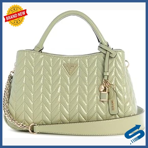 Triple Compartment Satchel with Detachable Strap Eco Crinkle PU